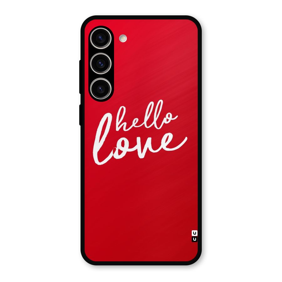 Hello Love Metal Back Case for Galaxy S23 Plus