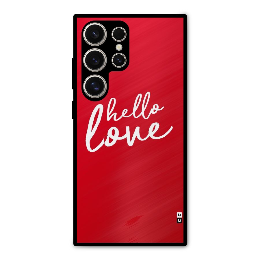 Hello Love Metal Back Case for Galaxy S24 Ultra