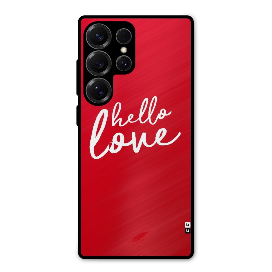 Hello Love Metal Back Case for Galaxy S25 Ultra