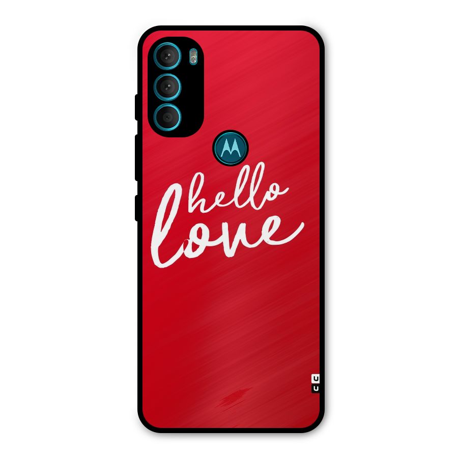Hello Love Metal Back Case for Moto G71 5G