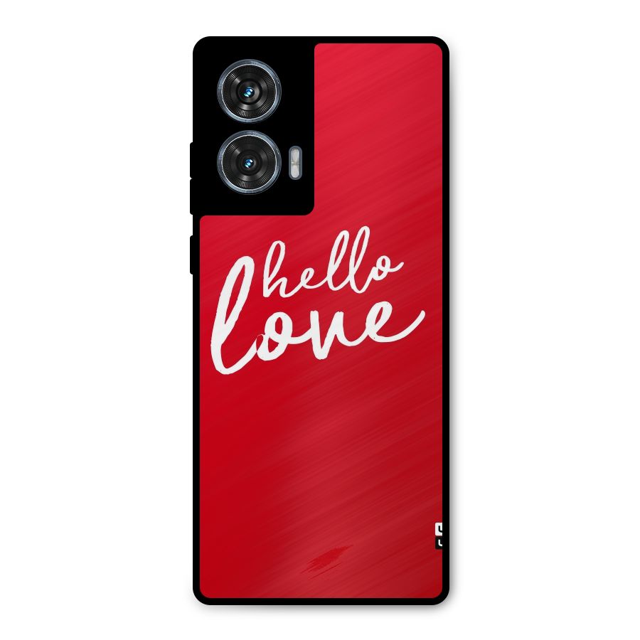 Hello Love Metal Back Case for Motorola Edge 50 Fusion