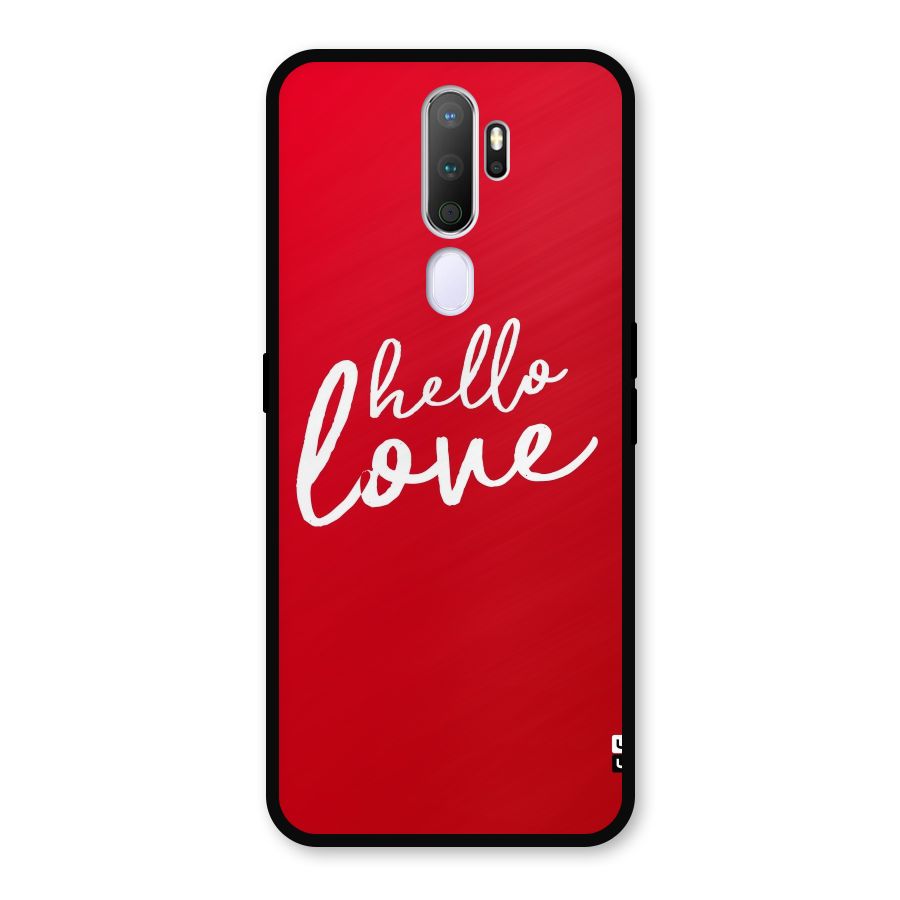 Hello Love Metal Back Case for Oppo A9 (2020)
