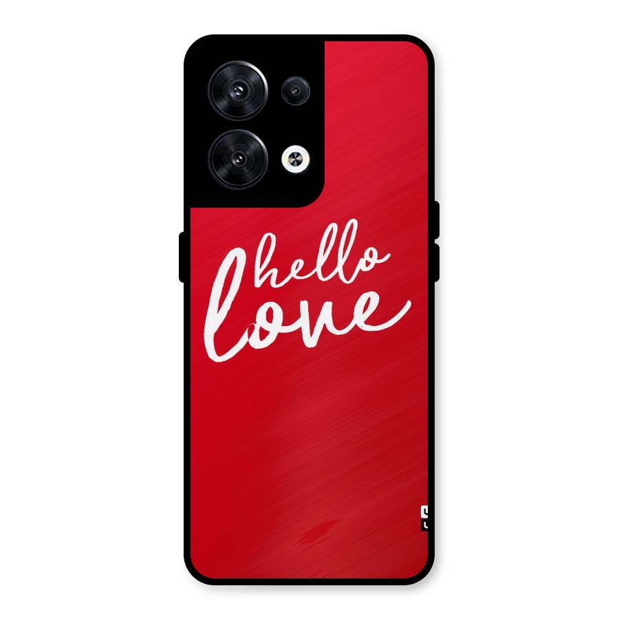 Hello Love Metal Back Case for Oppo Reno8 5G