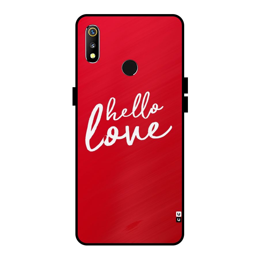 Hello Love Metal Back Case for Realme 3i