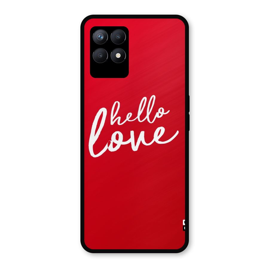 Hello Love Metal Back Case for Realme Narzo 50