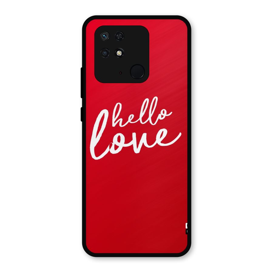 Hello Love Metal Back Case for Redmi 10 Power