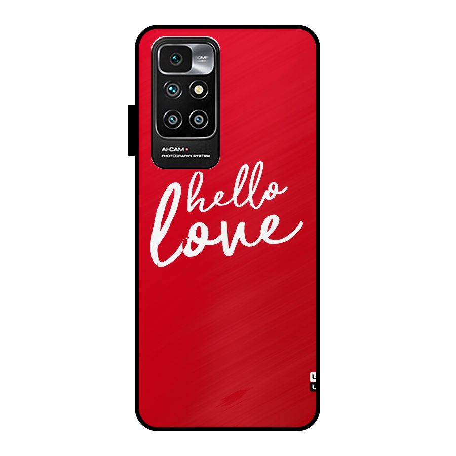 Hello Love Metal Back Case for Redmi 10 Prime