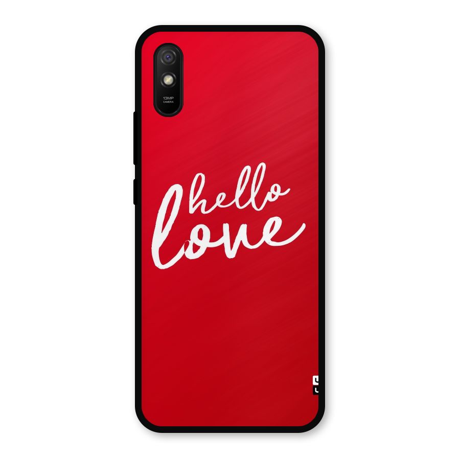 Hello Love Metal Back Case for Redmi 9i