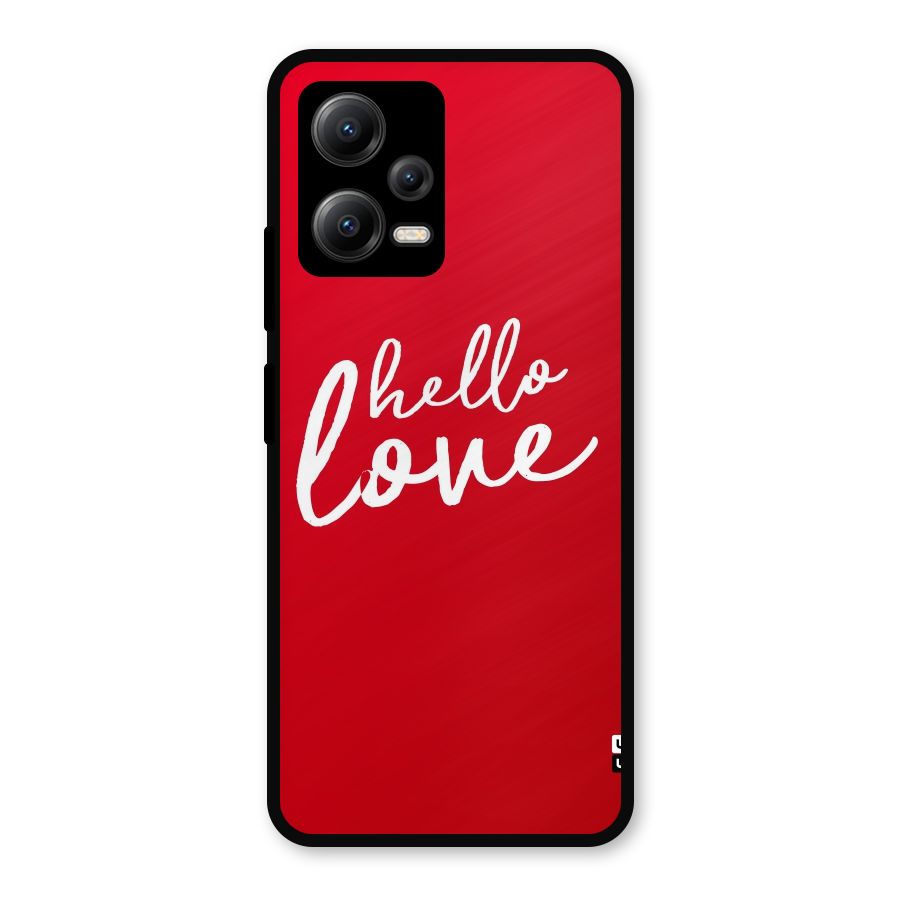 Hello Love Metal Back Case for Redmi Note 12 5G