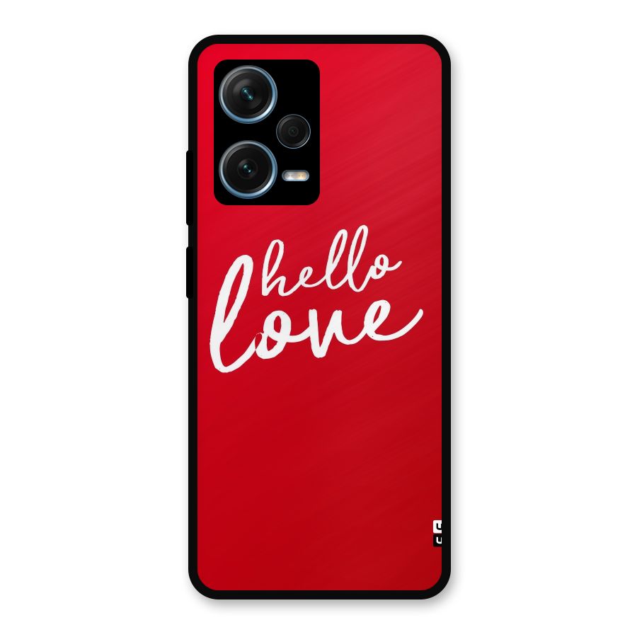 Hello Love Metal Back Case for Redmi Note 12 Pro Plus 5G