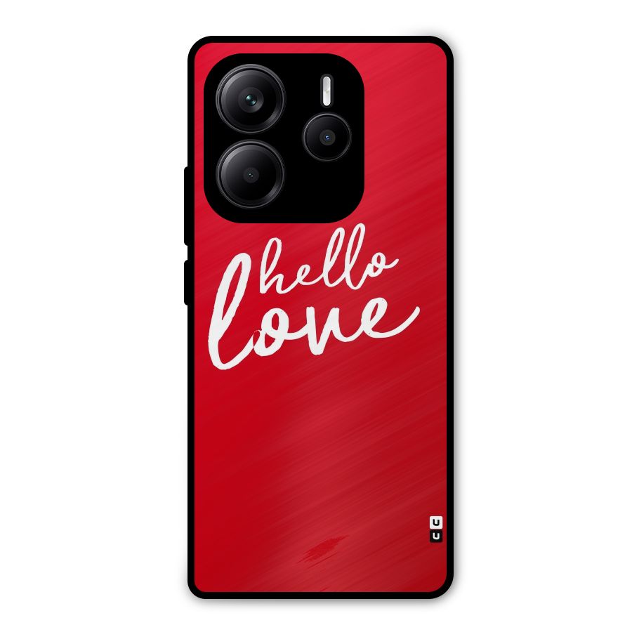 Hello Love Metal Back Case for Redmi Note 14 5G