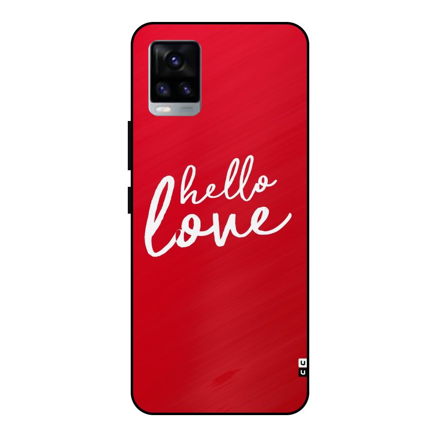 Hello Love Metal Back Case for Vivo V20 2021
