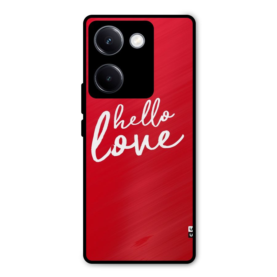 Hello Love Metal Back Case for Vivo Y300 Plus