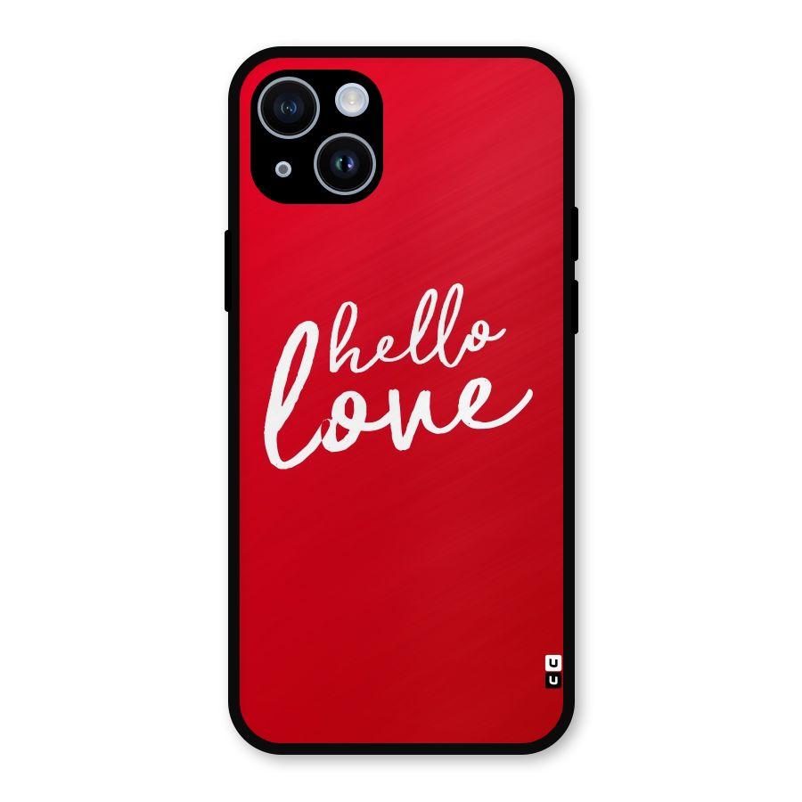 Hello Love Metal Back Case for iPhone 14