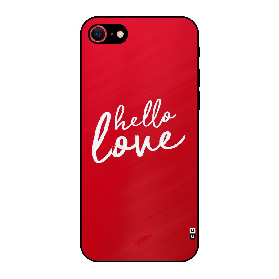 Hello Love Metal Back Case for iPhone 8