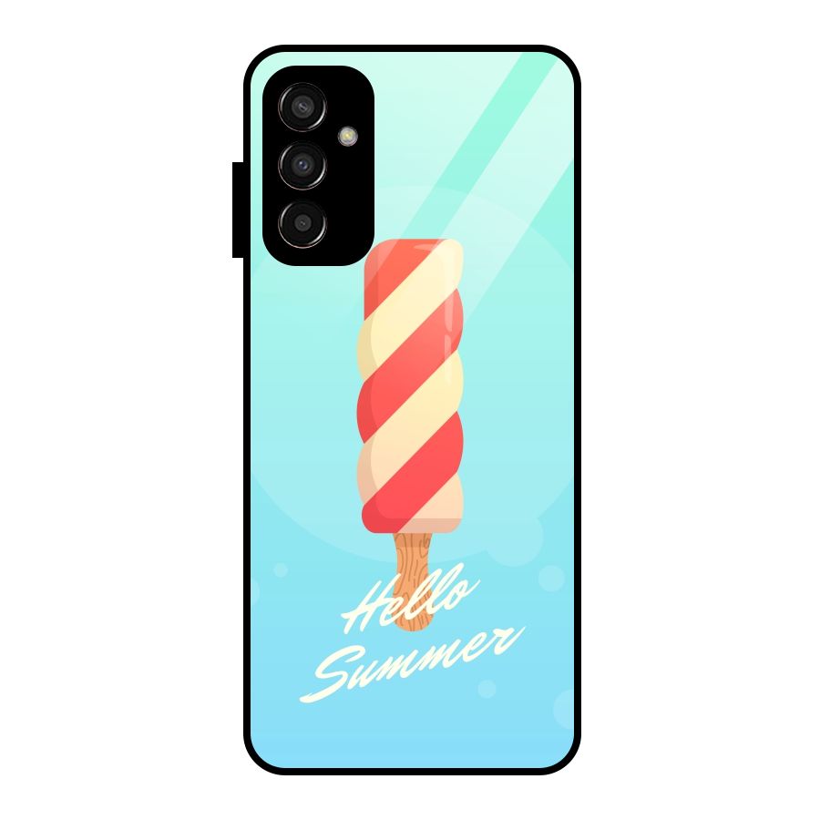 Hello Summer Glass Back Case for Galaxy F13