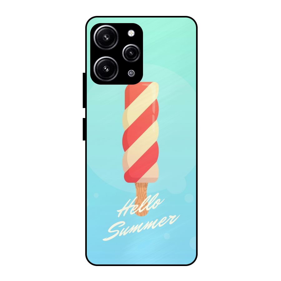 Hello Summer Glass Back Case for Redmi 12 4G