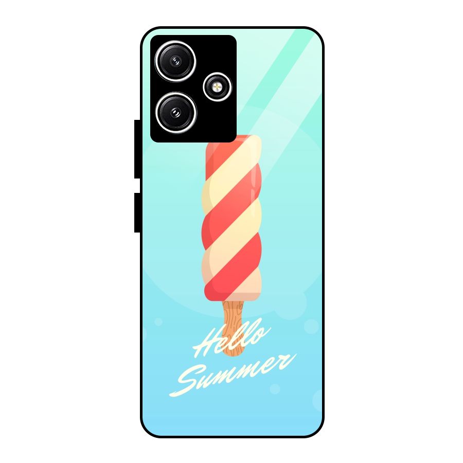 Hello Summer Glass Back Case for Redmi 12 5G