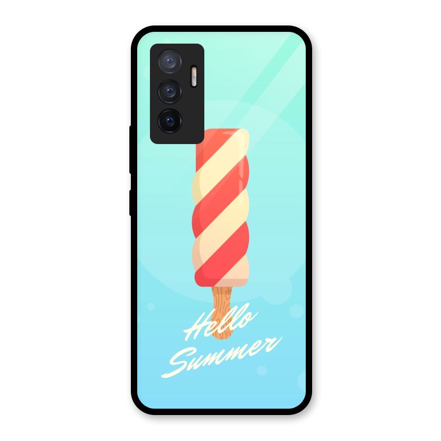 Hello Summer Glass Back Case for Vivo V23e