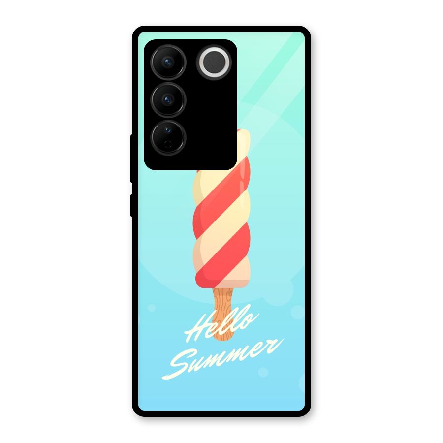 Hello Summer Glass Back Case for Vivo V27