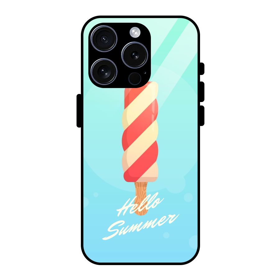 Hello Summer Glass Back Case for iPhone 15 Pro