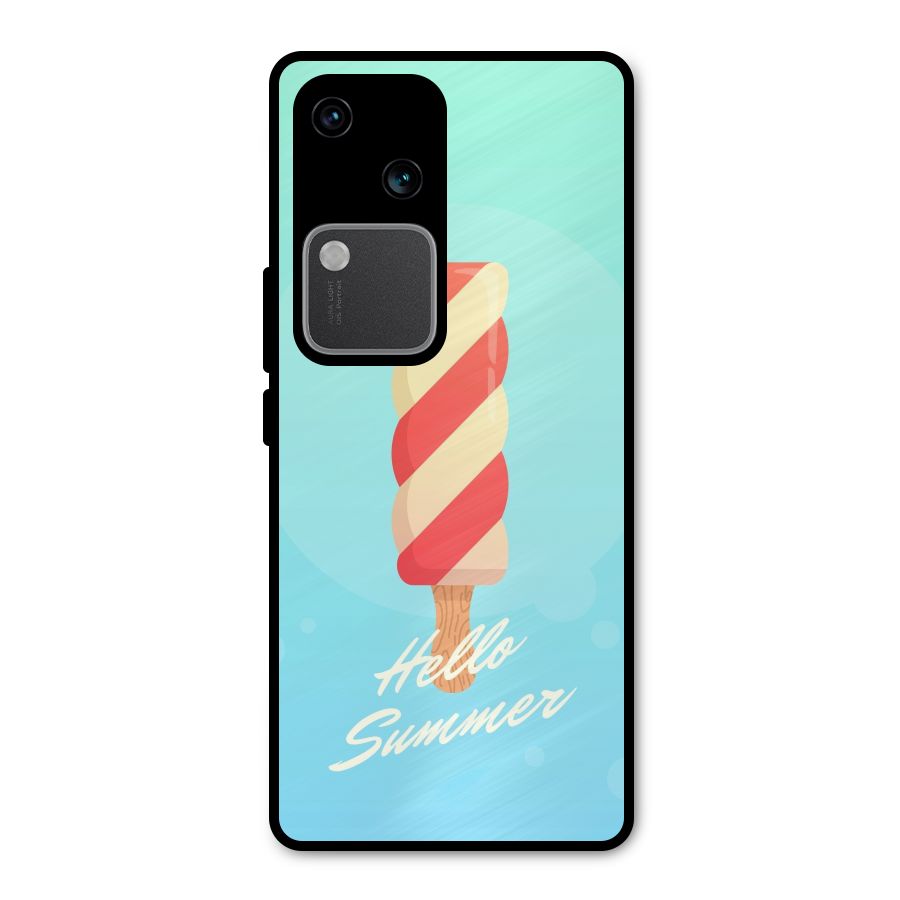 Hello Summer Metal Back Case for Vivo V30 Pro