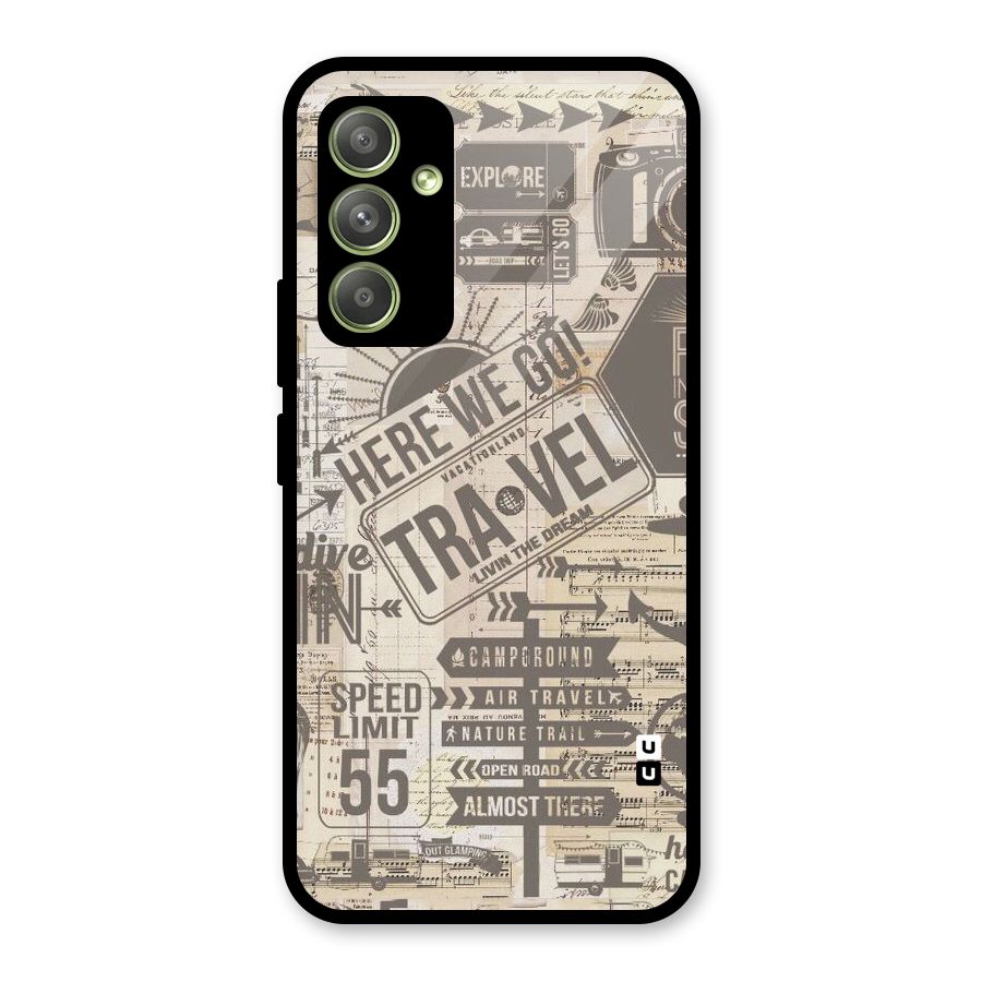 Here We Travel Glass Back Case for Galaxy A54