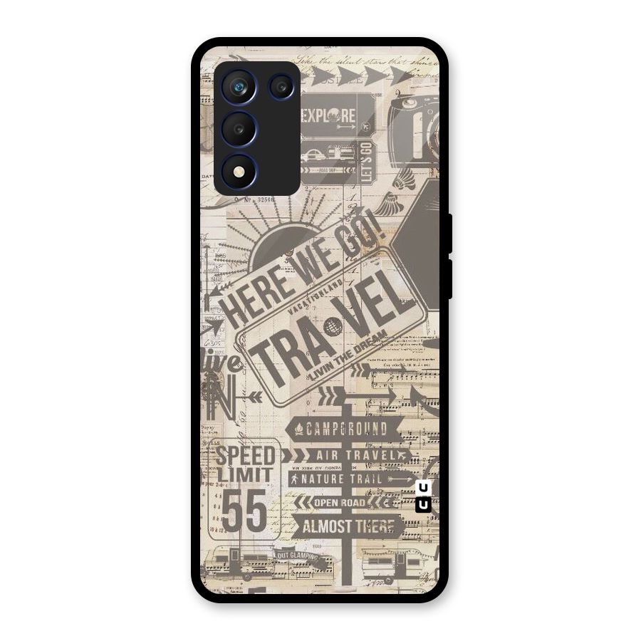 Here We Travel Glass Back Case for Realme 9 5G Speed