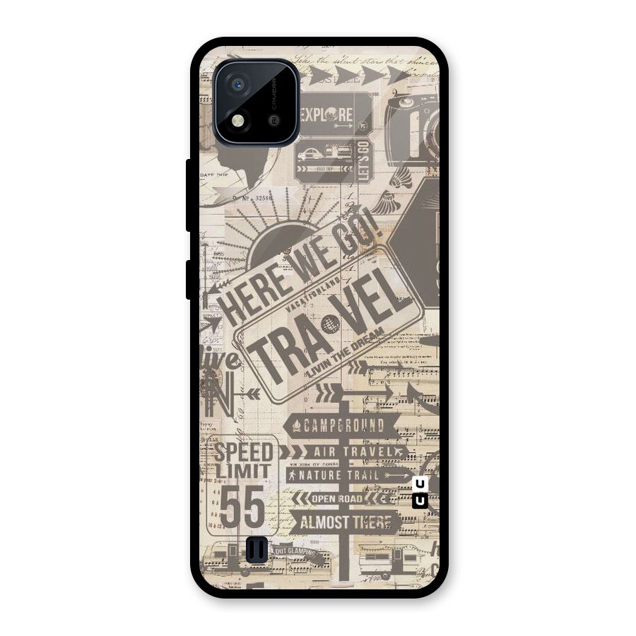 Here We Travel Glass Back Case for Realme C11 2021