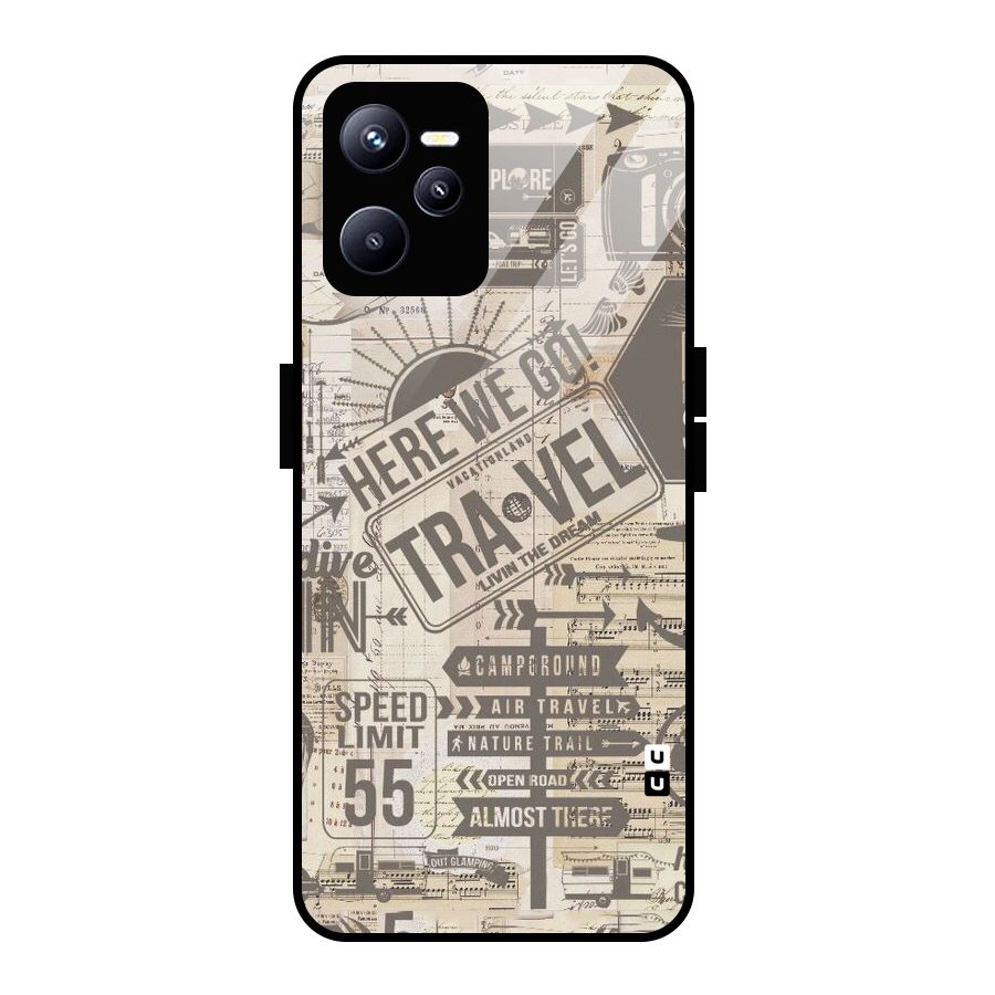 Here We Travel Glass Back Case for Realme C35