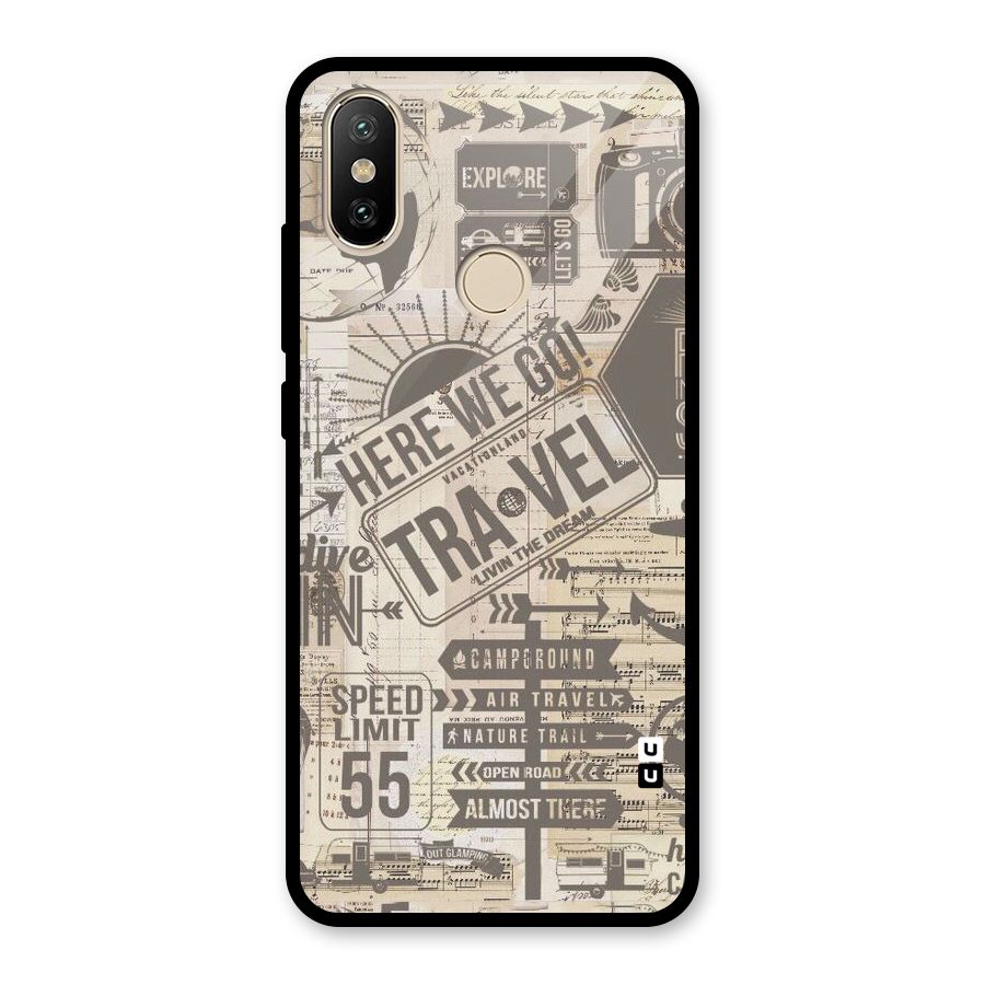 Here We Travel Glass Back Case for Redmi A2