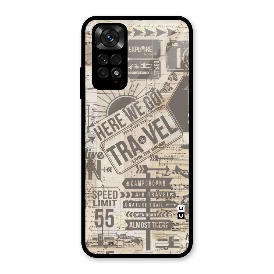 Here We Travel Glass Back Case for Redmi Note 11S
