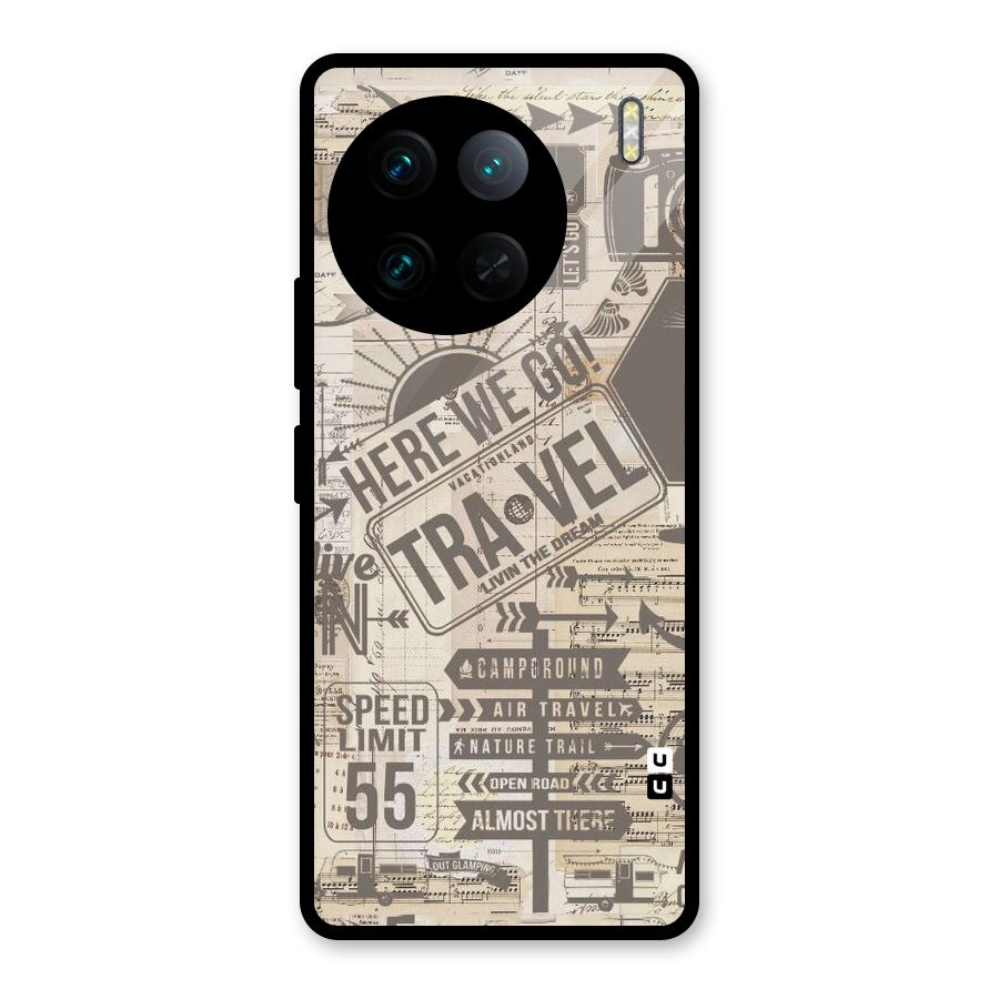 Here We Travel Glass Back Case for Vivo X90 Pro