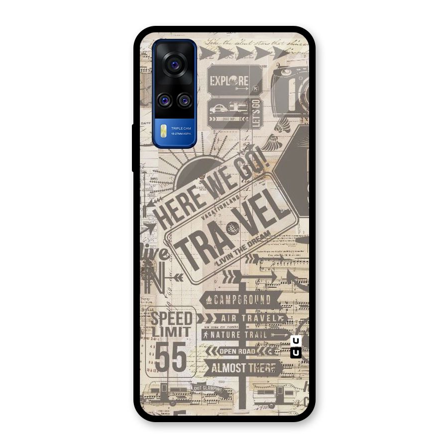 Here We Travel Glass Back Case for Vivo Y31