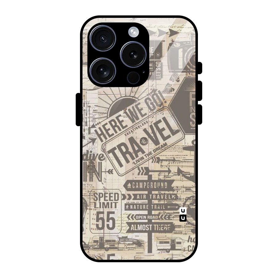 Here We Travel Glass Back Case for iPhone 15 Pro