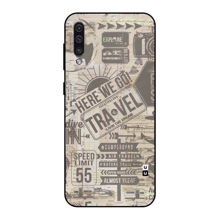 Here We Travel Metal Back Case for Galaxy A30s