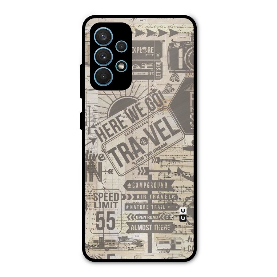 Here We Travel Metal Back Case for Galaxy A32