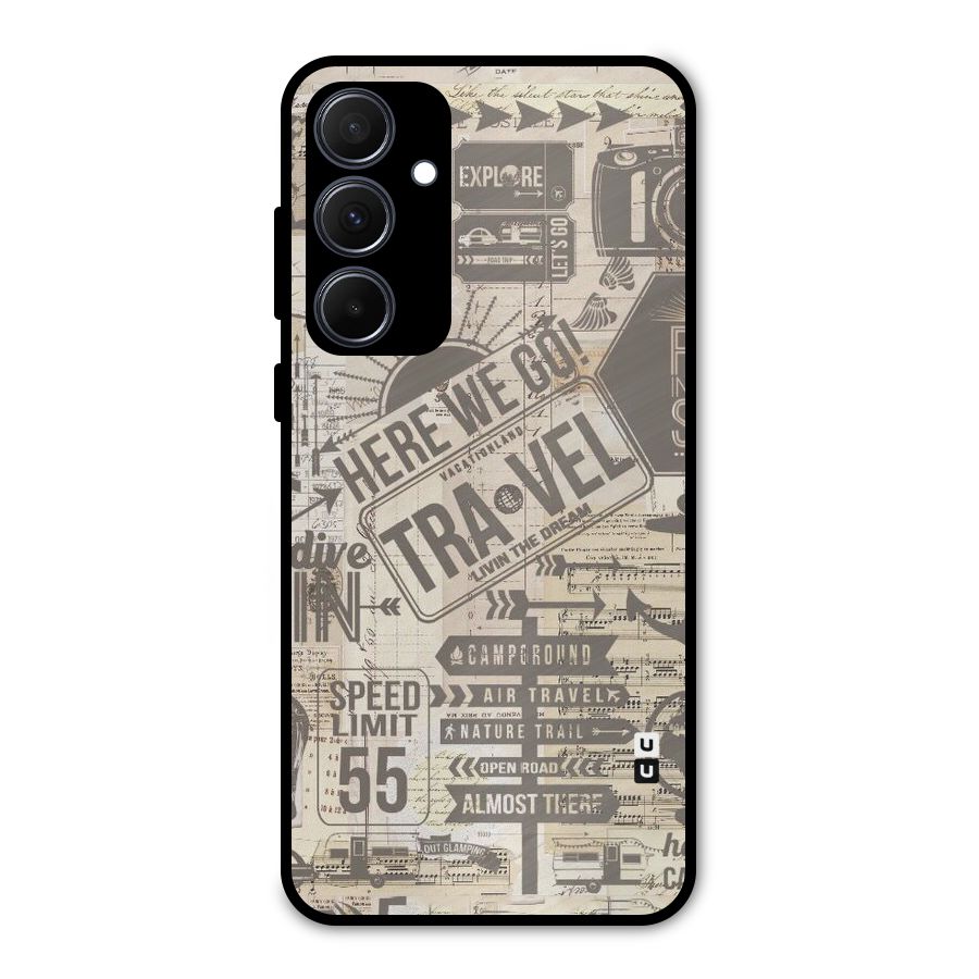 Here We Travel Metal Back Case for Galaxy A35