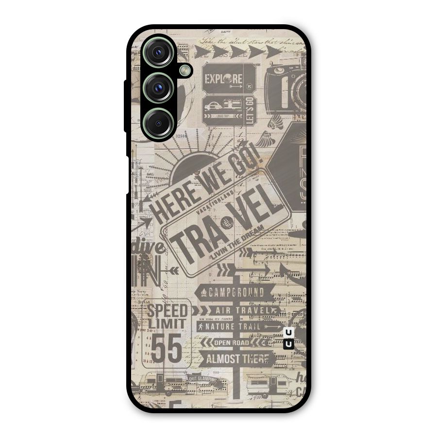 Here We Travel Metal Back Case for Galaxy F34