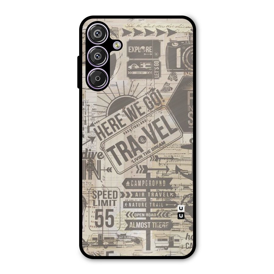 Here We Travel Metal Back Case for Galaxy M15