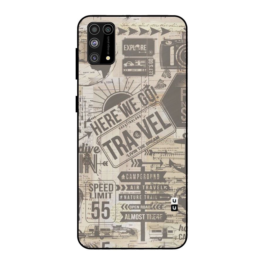 Here We Travel Metal Back Case for Galaxy M31
