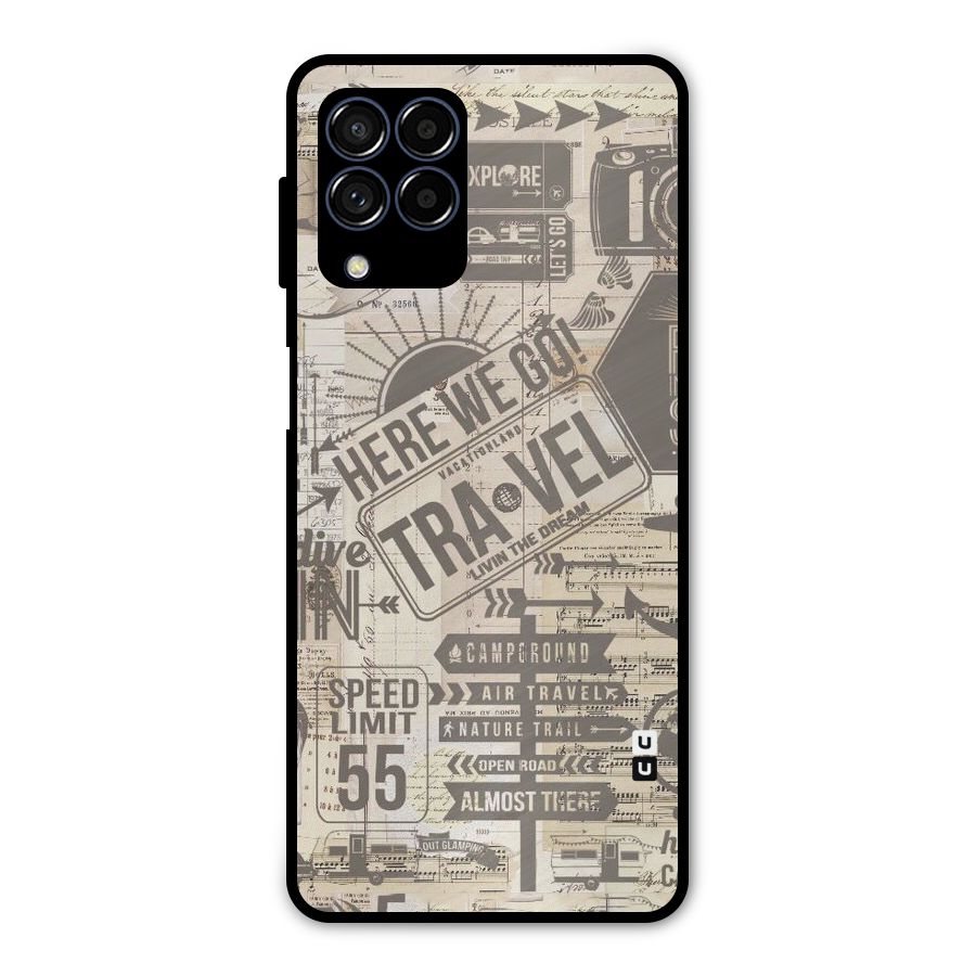 Here We Travel Metal Back Case for Galaxy M53 5G