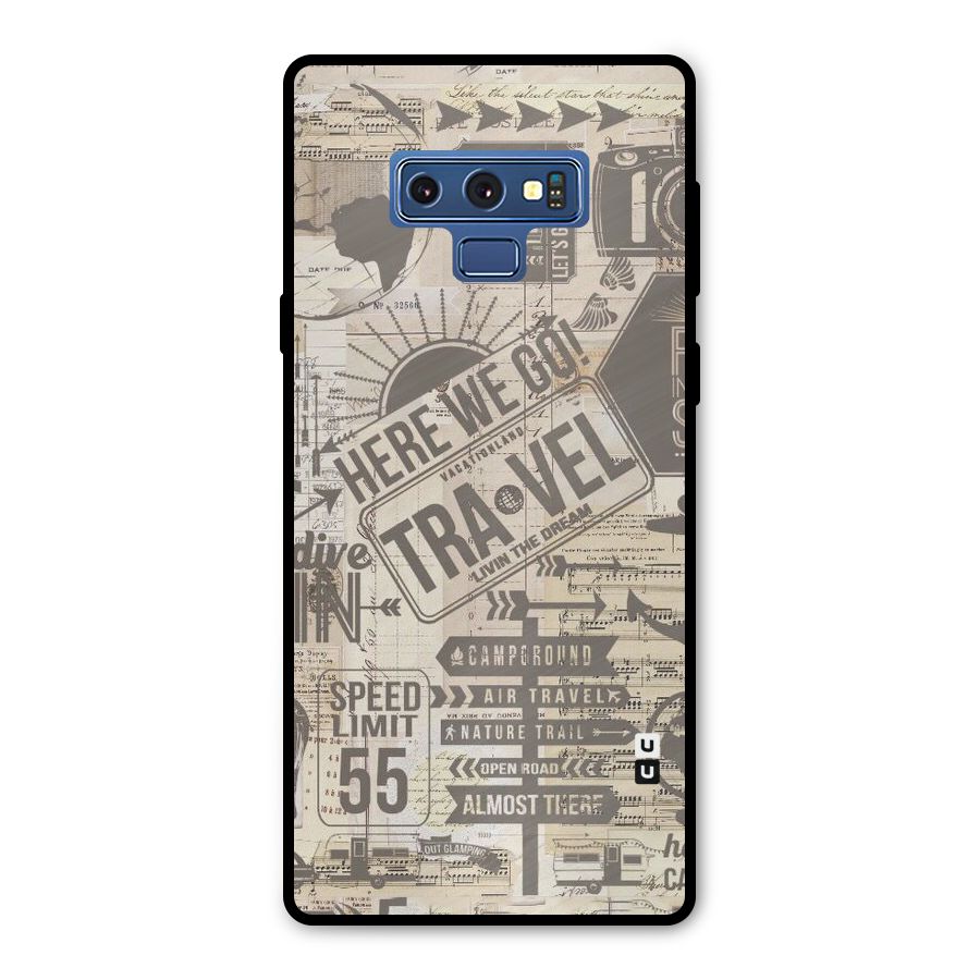Here We Travel Metal Back Case for Galaxy Note 9