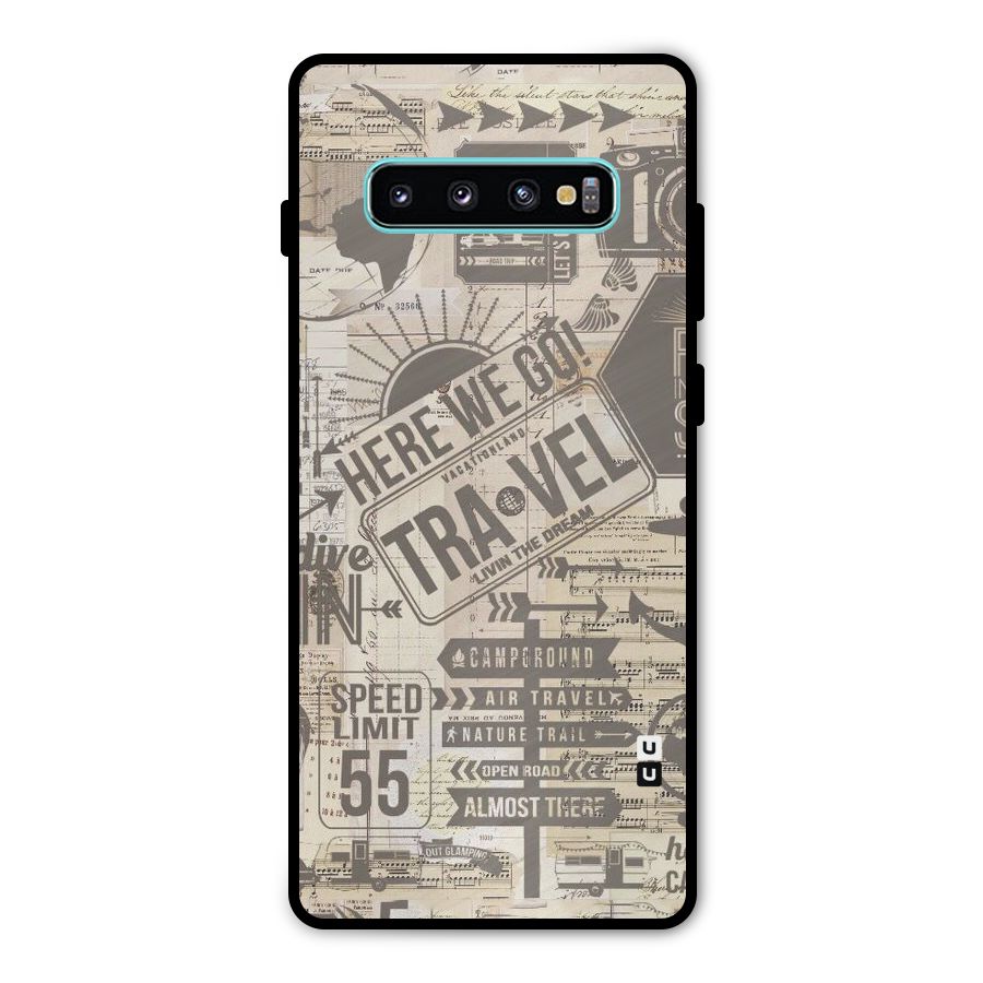 Here We Travel Metal Back Case for Galaxy S10 Plus