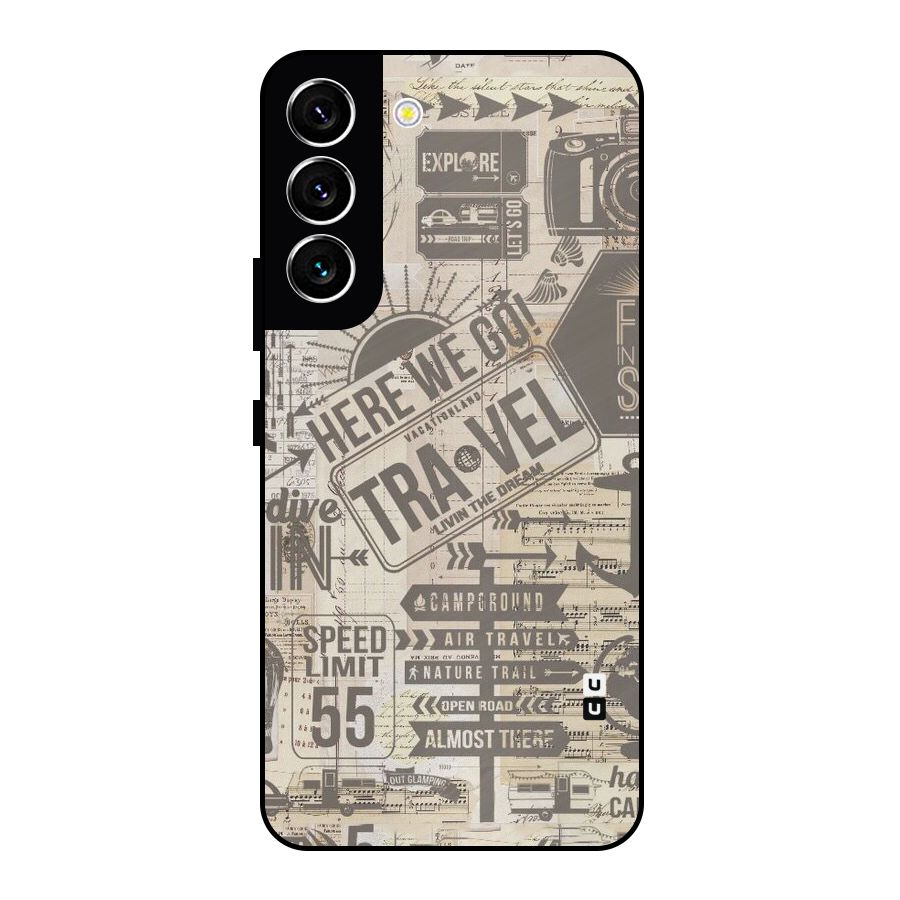Here We Travel Metal Back Case for Galaxy S22 5G