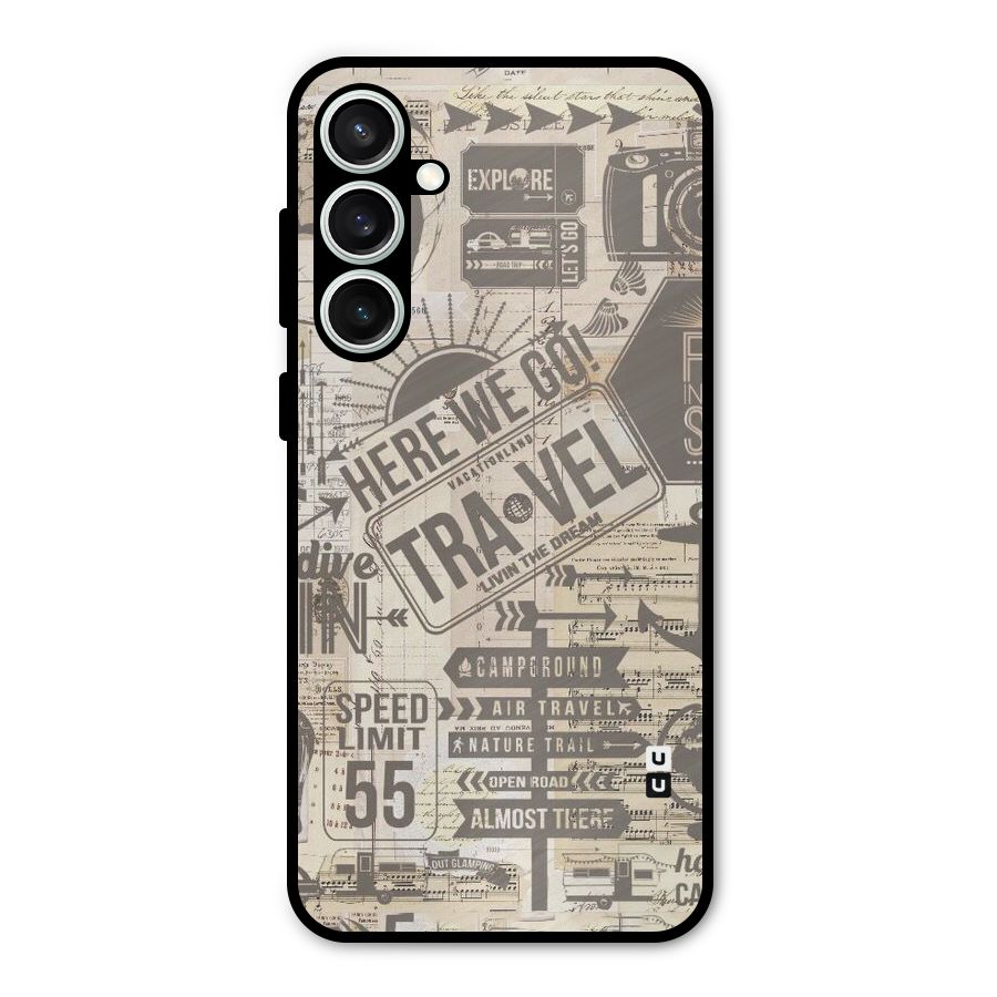 Here We Travel Metal Back Case for Galaxy S23 FE