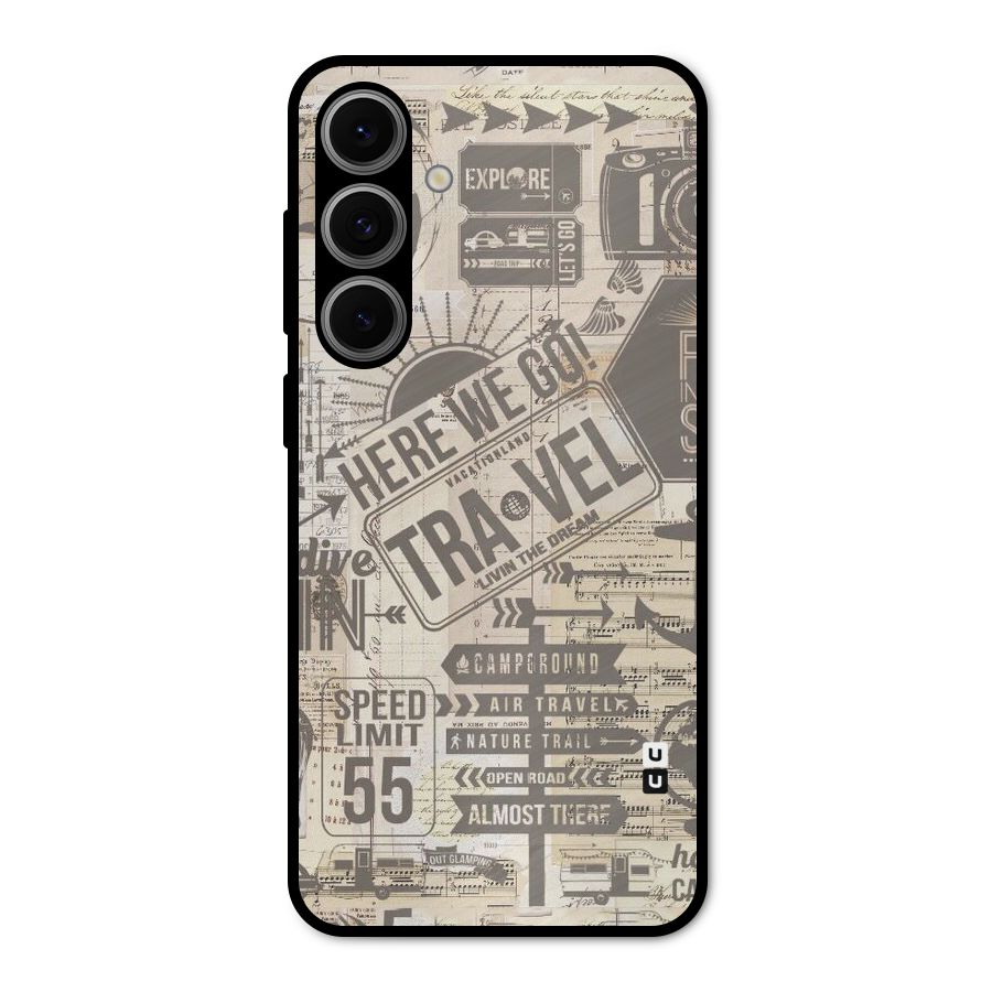 Here We Travel Metal Back Case for Galaxy S24 FE