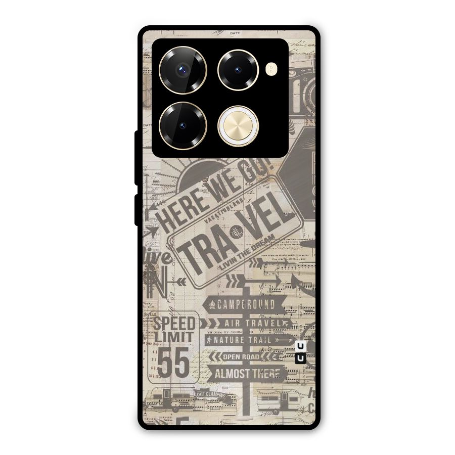 Here We Travel Metal Back Case for Infinix Note 40 Pro