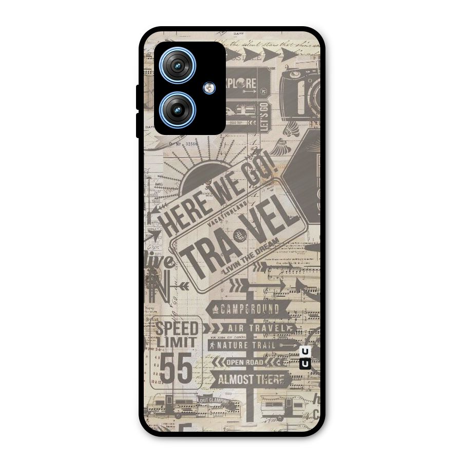 Here We Travel Metal Back Case for Moto G54