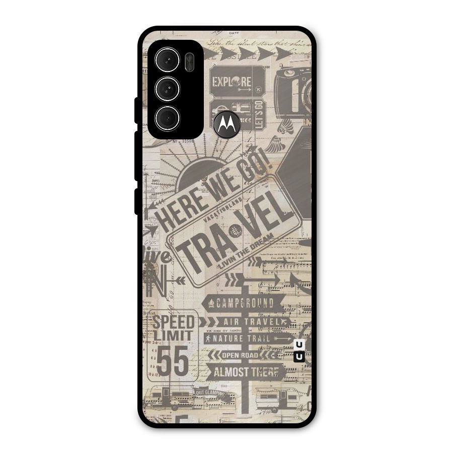 Here We Travel Metal Back Case for Moto G60